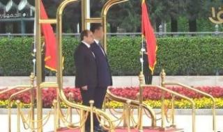 مراسم استقبال رسمية للرئيس السيسى بقصر الشعب الرئاسى فى العاصمة الصينية