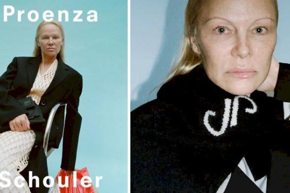 باميلا أندرسون بدون مكياج في حملة الربيع لـ Proenza Schouler