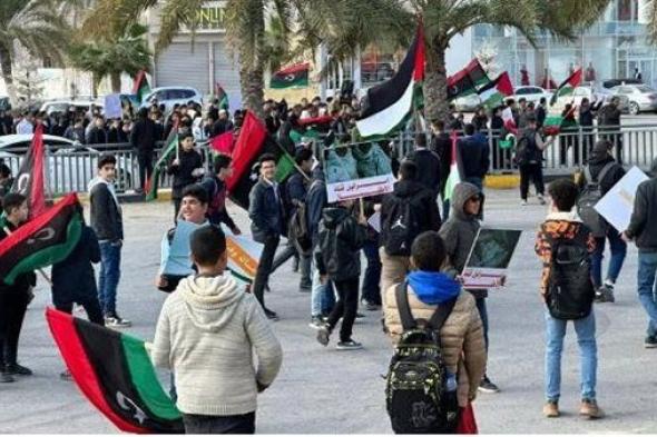 مظاهرات لنصرة غزة في مدينة تاجوراء الليبية