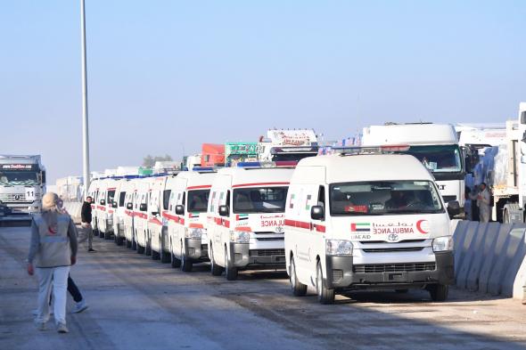 الامارات | "الفارس الشهم 3".. 10 سيارات إسعاف وقافلة مساعدات إنسانية إماراتية تدخل إلى غزة