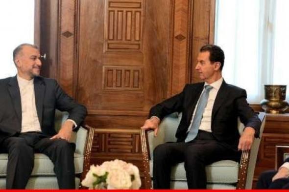 الرئيس السوري بشار الأسد يستقبل وزير خارجية ايران في دمشق