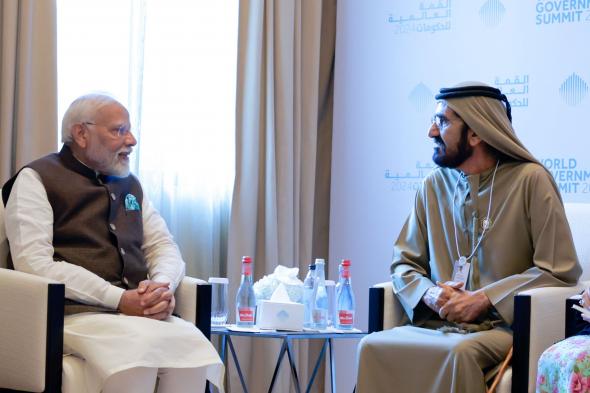 الامارات | محمد بن راشد يلتقي ناريندرا مودي ويؤكد عمق العلاقات الإماراتية الهندية