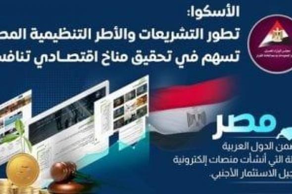 معلومات الوزراء: مصر شهدت تحسنا كبيرا فى قوانين إدراج المنصات الرقمية