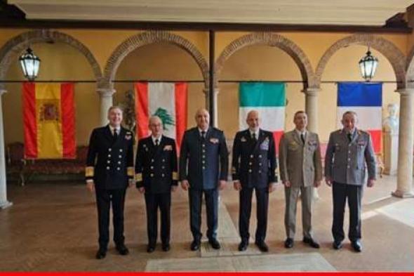عون شارك في اجتماع دعم الجيش في إيطاليا بحضور قادة جيوش إيطاليا وفرنسا وإسبانيا وألمانيا وبريطانيا