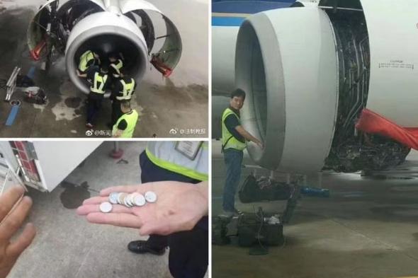 الامارات | مسافر يرمي عملات معدنية في محرك طائرة ركاب لسبب غريب !
