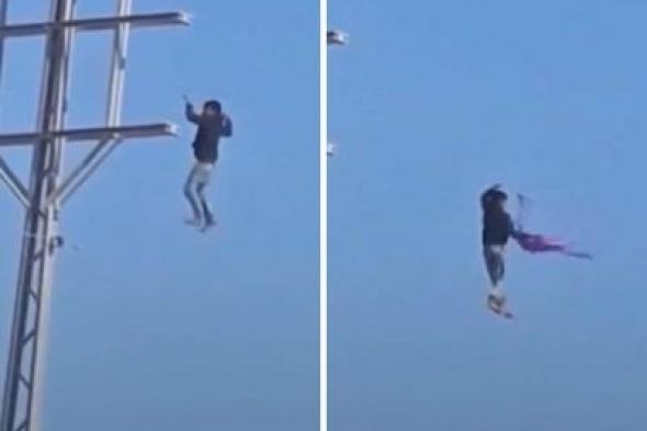 تراند اليوم : شاهد: طفل فلسطيني يتسلق أسلاك كهرباء على ارتفاع شاهق ليستعيد طائرته الورقية