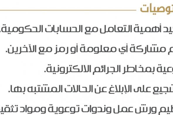 13 توصية لمواجهة خطر الجرائم الالكترونية بالمجتمع