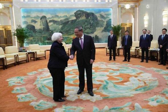 رئيس الوزراء الصيني يلتقي وزيرة الخزانة الأميركية في بكين