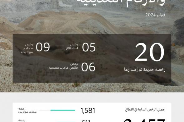 «الصناعة»: إصدار 20 رخصة تعدينية جديدة خلال شهر فبراير