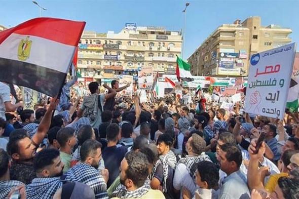 مظاهرات بمختلف المدن المصرية لدعم غزة ولجهود الرئيس السيسي