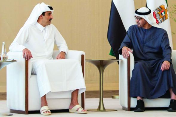 الامارات | رئيس الدولة وأمير قطر: الإمارات وقطر تدعمان جميع المساعي لحفظ أمن واستقرار المنطقة