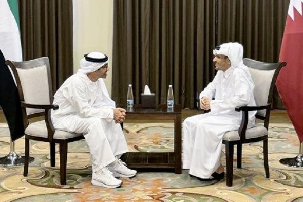 عبدالله بن زايد يلتقي رئيس مجلس الوزراء وزير الخارجية القطري