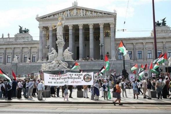 فيينا.. وقفة احتجاجية أمام البرلمان تندد بالهجمات الإسرائيلية على قطاع غزة (صور)