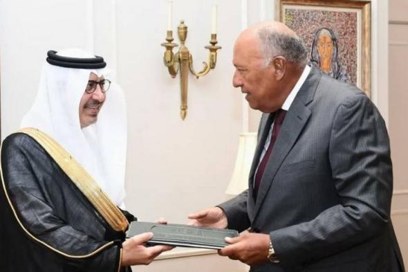 سفير السعودية لدى القاهرة يسلّم أوراق اعتماده لوزير الخارجية المصري