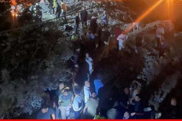 5 إصابات في الغارة الإسرائيلية ليلا على النبطية وتدمير مبنى مؤلف من طابقين تدميرا كاملا