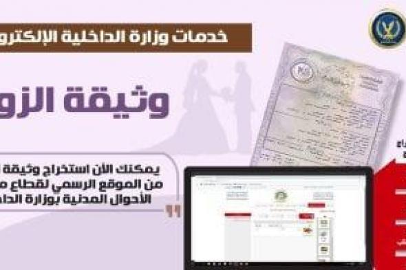 بـ5 خطوات .. كيفية استخراج وثيقة الزواج أون لاين "إنفوجراف"